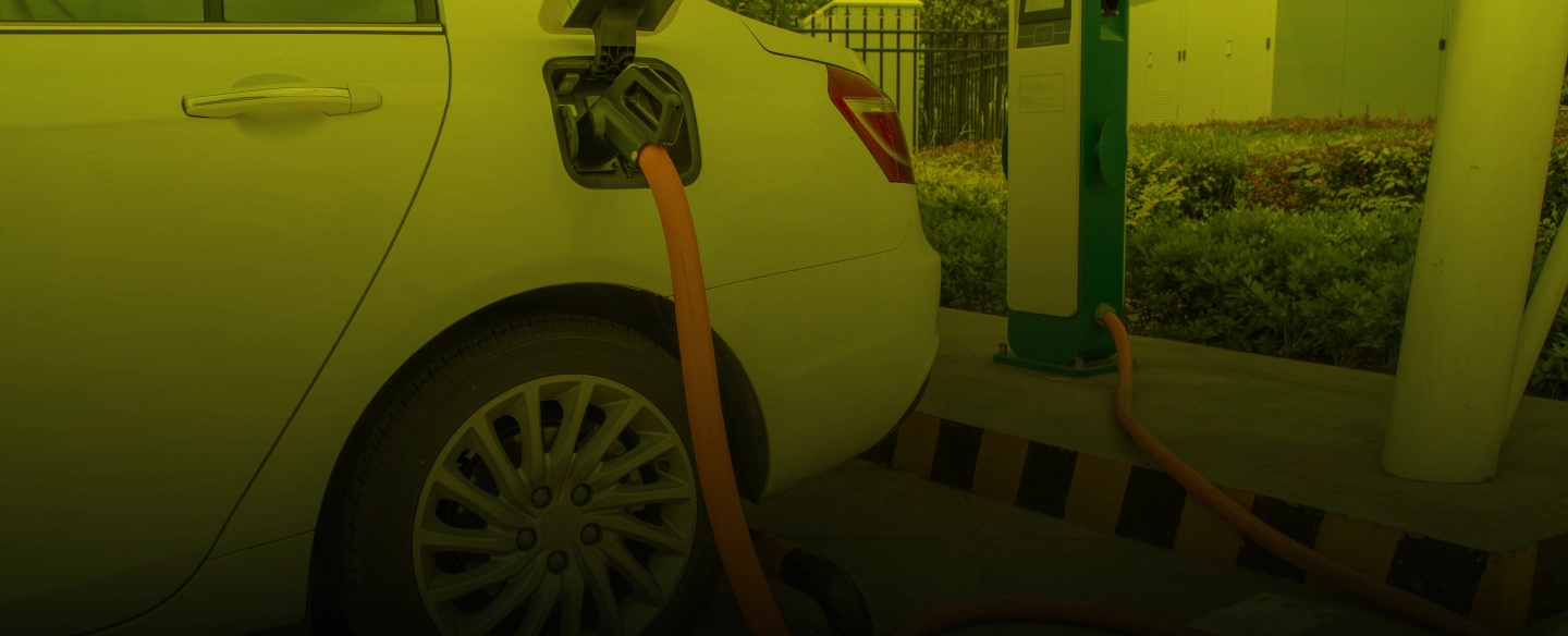 car charging on ev station